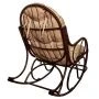 Кресло-качалка Элит с ротангом 0,99*0,58*1,27см металл коричневое, подушка Лен (max нагр. 160кг)