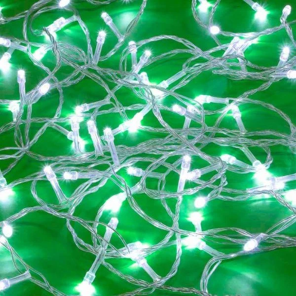 Гирлянда эл 14м 180 LED вьюн белый пост свечение ПВХ прозрачный 220В СНОУ БУМ