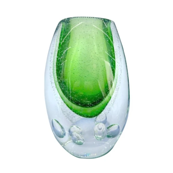 Ваза для цветов 24*16*10,5см стекло БАБЛ зеленая тяжелая JZ-2316/JC-15936 (6)