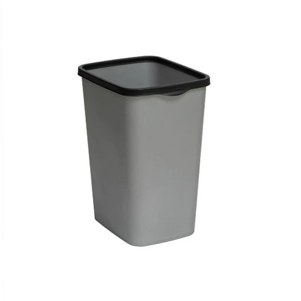 Контейнер для мусора 20л 300*232*383мм пластик Tandem сер.металлик/черный с фиксатором (10)