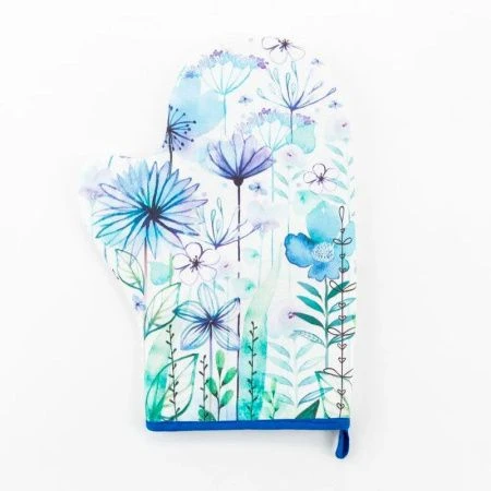 Прихватка-рукавица 100% хлопок 20*28см Blue flowers