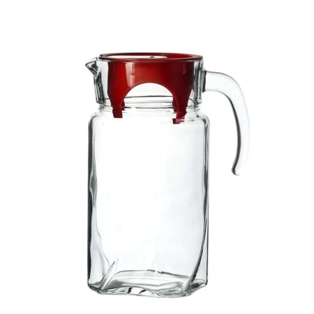 Кувшин 1750мл стекло ЛУНА с красной крышкой без упаковки (6)