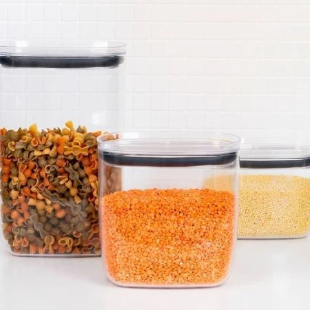 Емкость для сыпучих продуктов 1,2л 150*95*150мм пластик ШАЙН Графитовый (8)