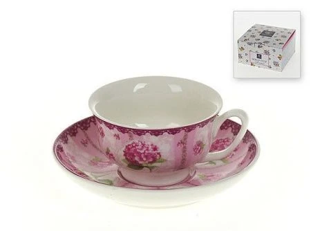 Кофейный набор 12пр 80мл фарфор РОЗОВАЯ ГОРТЕНЗИЯ подар.уп.