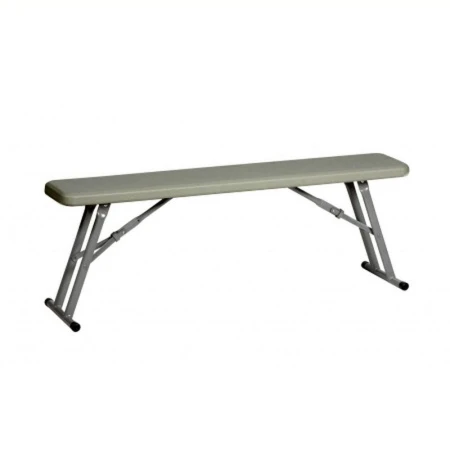 Скамья складная пластик 122*29,2*43,8см светло-серая РС-11 (2)