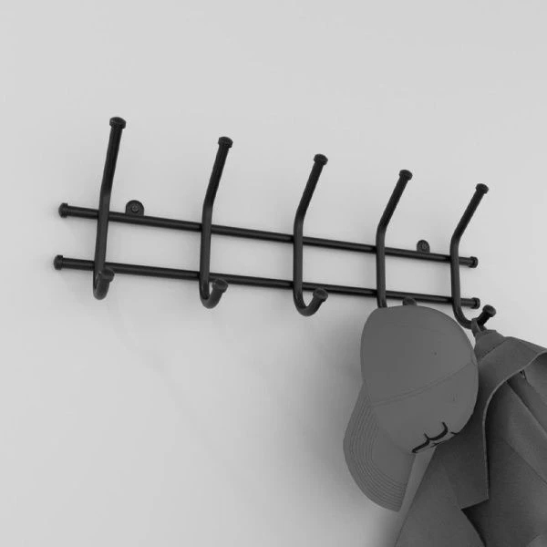 Вешалка 5 крючков настенная 48*8*16,5см металл НОРМА коричневая (10)