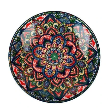 Тарелка мелкая 21*21*4,5см фарфор Arabesque синий (36)