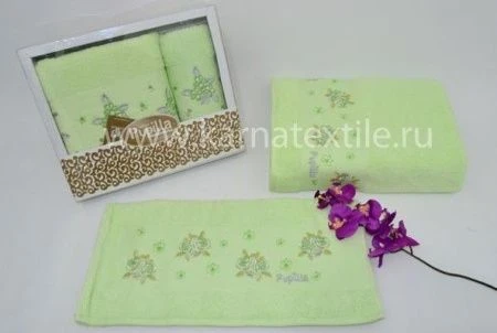 яяяНабор полотенец махровые PUPILLA PANO SOFT (50*90/70*140) (Зеленый)