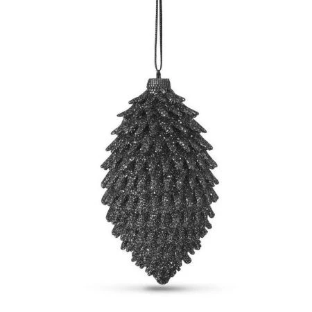 Игрушка новогодняя на елку СОСУЛЬКА 11*5,5см пластик пышный графит JC-15067 (450)