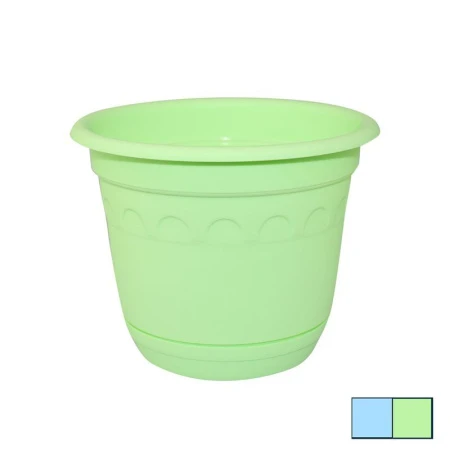 Горшок цветочный КОЛЫВАНЬ 1,8л d=18см цветной с поддоном (28) ап