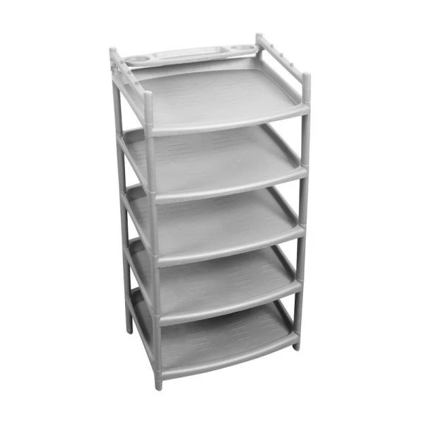 Полка для обуви 5 секций 505*410*995мм пластик Rambai серая (4) 221307435/03