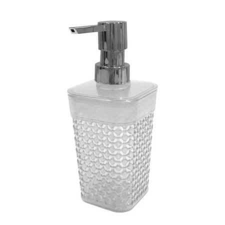 Дозатор для жидкого мыла 400мл 7,5*7,5*17,8см пластик Neo Luxe горный хрусталь (16)