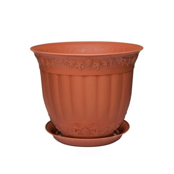 Кашпо 1,1л пластик ФЛОРА с поддоном (60)