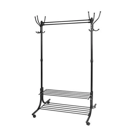 Вешалка гардеробная ВГП90-6 крючков, полка для обуви 1160*765*1740мм металл черная (1)