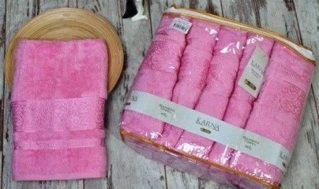 яяяПолотенце 50*90 бамбук Karna PREMIUM 1-6 (Розовый)