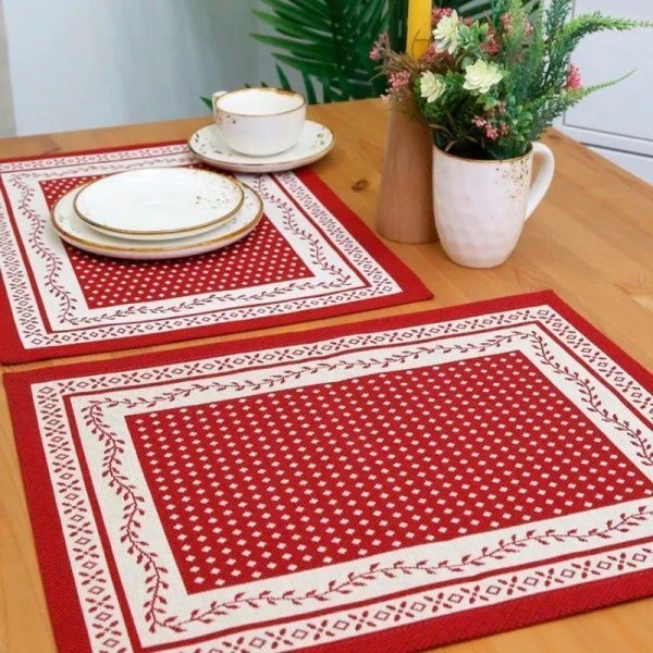 Салфетки новогодние набор 2шт 35*45см гобелен НИДЕРЛАНДЫ бордовый