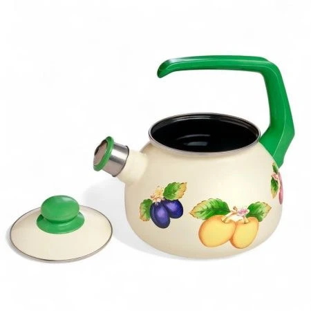 Чайник со свистком 2,5л эмаль ФРУКТОВОЕ АССОРТИ таково (бакелит. ручка) (6)