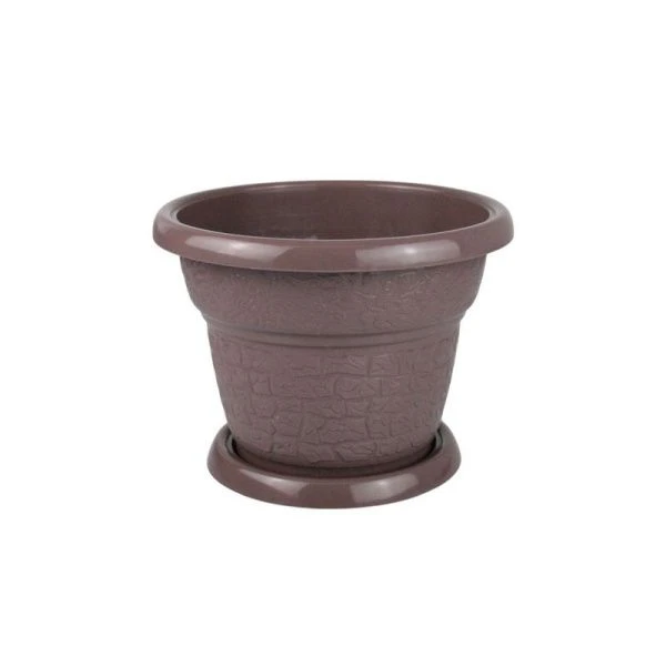 Кашпо 750мл д140мм пластик ФАНТАЗИЯ №0 с поддоном мокко Ме (60) Кашпо 750мл д140мм пластик ФАНТАЗИЯ №0 с поддоном мокко Ме (60)