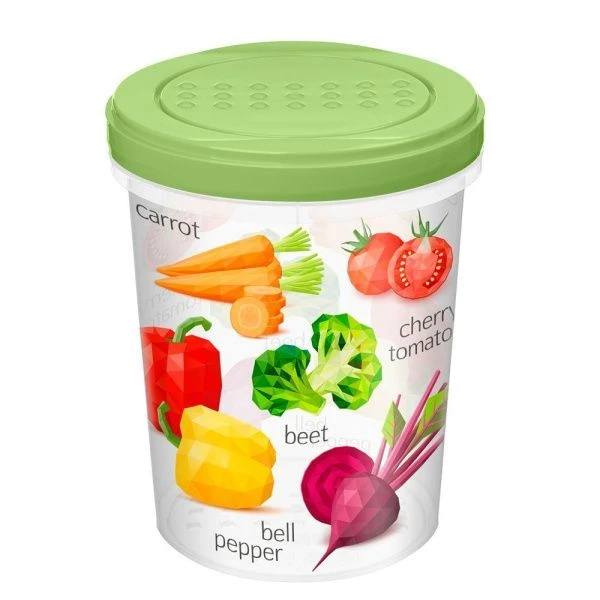 Банка для сыпучих продуктов 1л пластик салатовый (12) 221129620/04