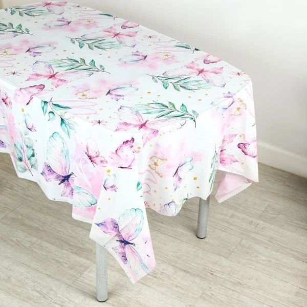 Скатерть полная запечатка 180*137см ПВХ БАБОЧКИ