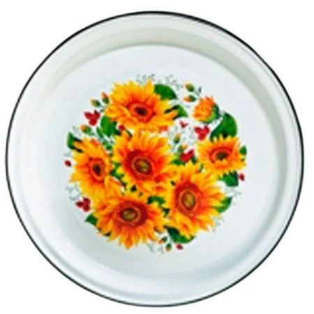 Поднос 36*3см эмаль СЕНТЯБРЬСКИЙ белый с рис. круглый 43304-102/4 (10)