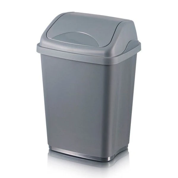 Контейнер для мусора 16л 300*240*440мм пластик Ultra графитовый с подвижной крышкой (12