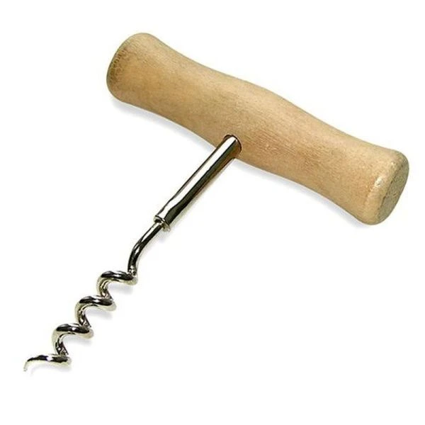 Штопор винтовой металл с деревянной ручкой (500)