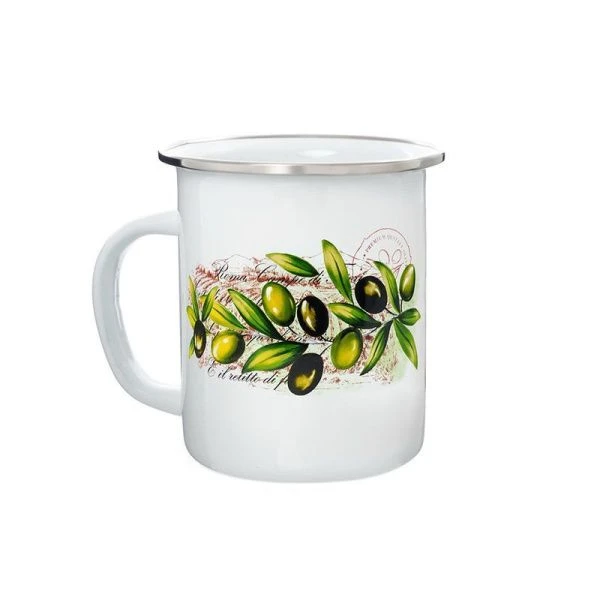 Кружка 500мл эмаль ОЛИВЫ ТОСКАНЫ (10)