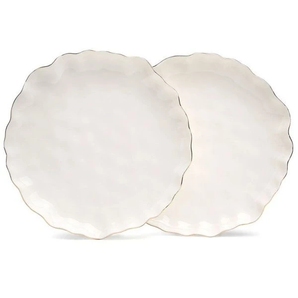 Тарелки мелкие набор 2шт 20*3см фарфор Charm с золотой отводкой десертные (12)