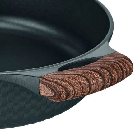 Сотейник 4,1л h7,9см алюминий АП со стекл.крышкой с силикон.ободком 28см индукция RAN (6)