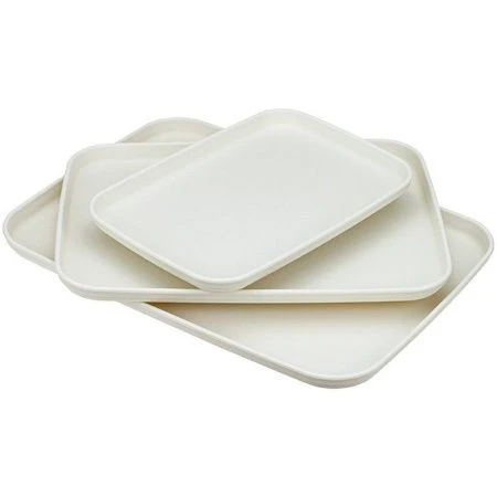 Набор подносов 3шт (17*24/22*30,5/25*35см) пластик белый ротанг (12)