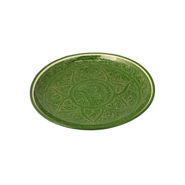 Блюдо (ляган) 30см керамика зеленый (16)