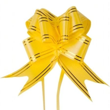 Бант-бабочка 5см желтый с золотой полосой (100)