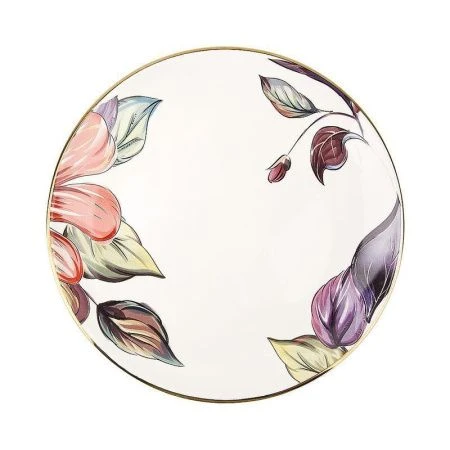 Тарелка мелкая 23*23*2,5см фарфор отводка золотом ОЛЕАНДР (18)