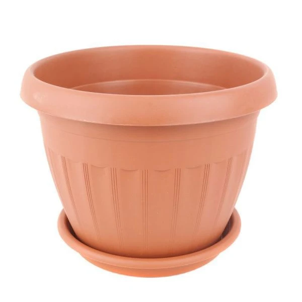 Кашпо 4,8л пластик АФРОДИТА №5 коричневый с поддоном (48)