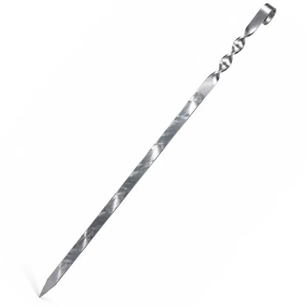 Шампур плоский 550*12*2,5мм метал с кольцом  и узором 2К-583 (20)