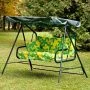 Качели садовые металл БАРИ 2-х мест. (до 180кг) каркас зелен.,рис.разноц. 204*121*144,5см с1478(1)
