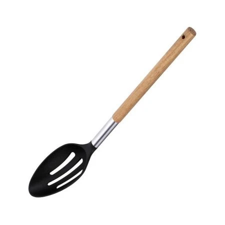 Ложка кулинарная с прорезями 34*6,7см нейлон Acacia с дер.ручкой 93-TO-AC-02 (100)