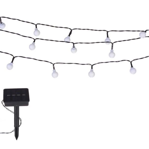 Гирлянда садовая на солнечной батарее 7м 50 ламп пластик Шарики PM-6052 (50)
