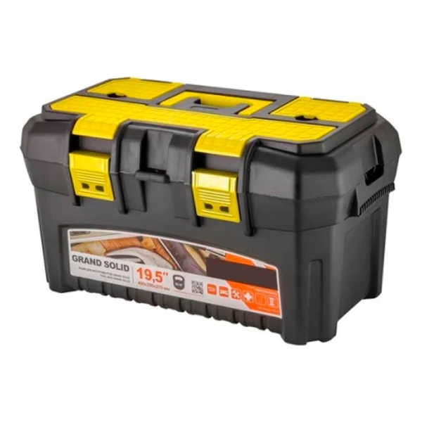 Ящик для инструментов 490*290*270мм пластик Saturn 19,5 с органайзером и вставкой черный (8) 2214022