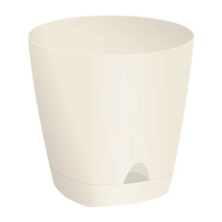 Горшок для цветов 1,35л 14см пластик Amsterdam с прикорневым поливом сливочный (10)