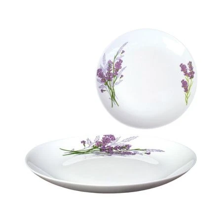 Тарелка мелкая 19см стеклокерамика БУКЕТ ЛАВАНДЫ десертная YGP-75 (7131-2 ) (72)
