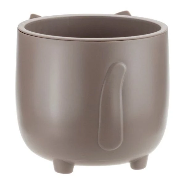 Кашпо 650мл d115мм пластик БАСЯ со вставкой белый ротанг (6)