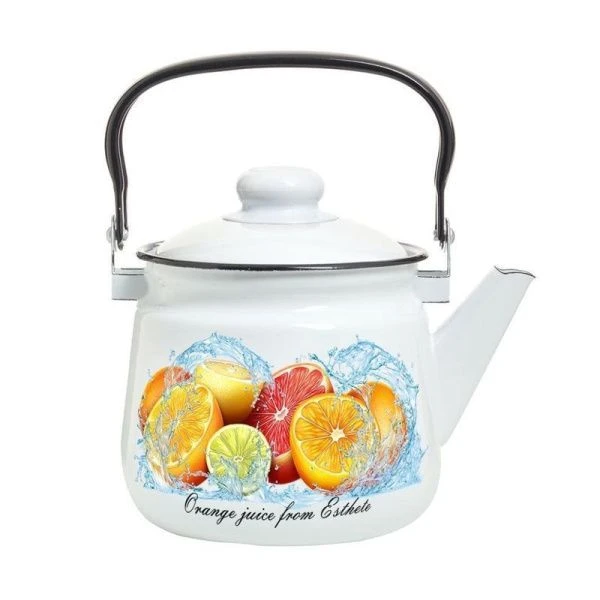 Чайник 2,5л эмаль ЦИТРУСОВЫЙ ФРЕШ (4)