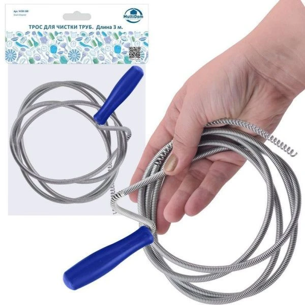 Трос сантехнический 3м d5мм металл/пластик (6/48)