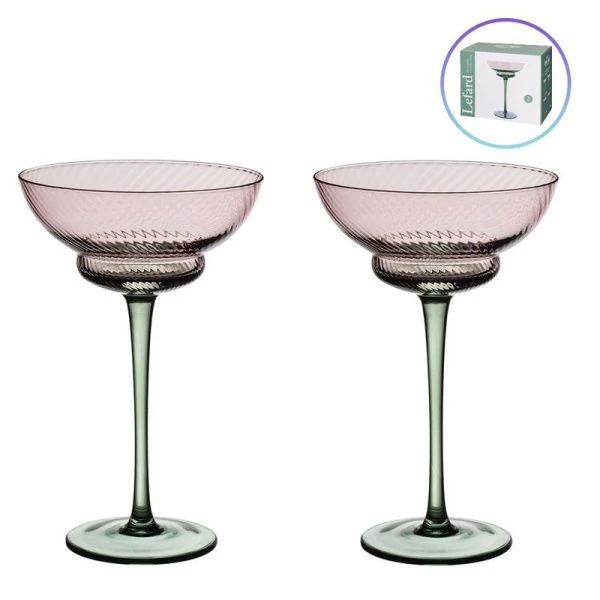 Креманки набор 2шт 220мл стекло Twist & Shine зеленый (8)