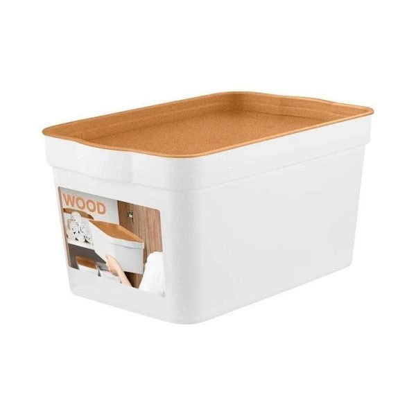 Ящик для хранения 2,3л 21,1*14,1*11см пластик Keeplex Wood (11) Ящик для хранения 2,3л 21,1*14,1*11см пластик Keeplex Wood (11)