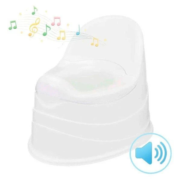 Горшок детский музыкальный 390*310*305мм пластик белый (4)