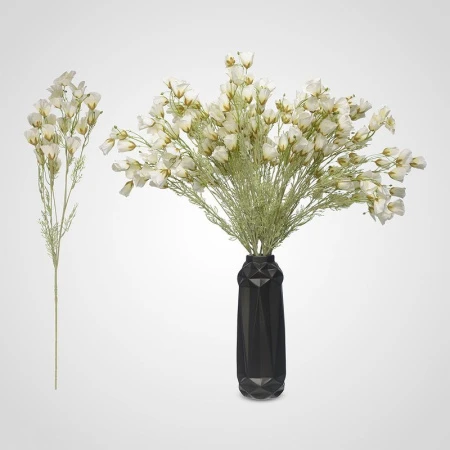 Цветы искусственные Колокольчик кустовой 85см иск.шелк/полимер белый (12)