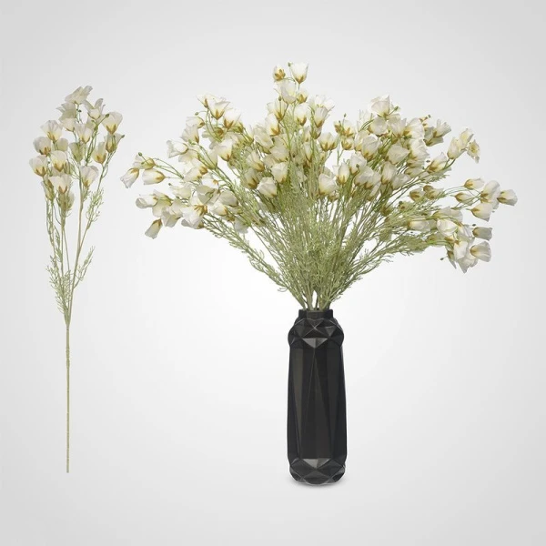 Цветы искусственные Колокольчик кустовой 85см иск.шелк/полимер белый (12)